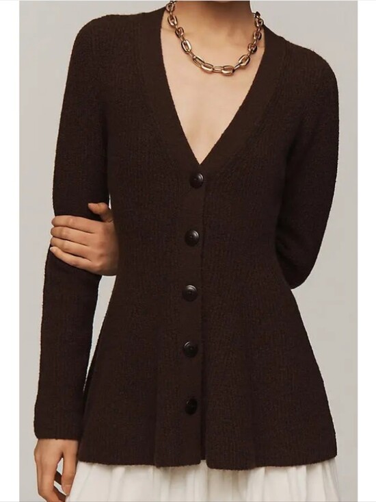 Anthropologie Sweaters - Anthropologie Maeve Hourglass Knit Cardigan Sweater Brown Medium